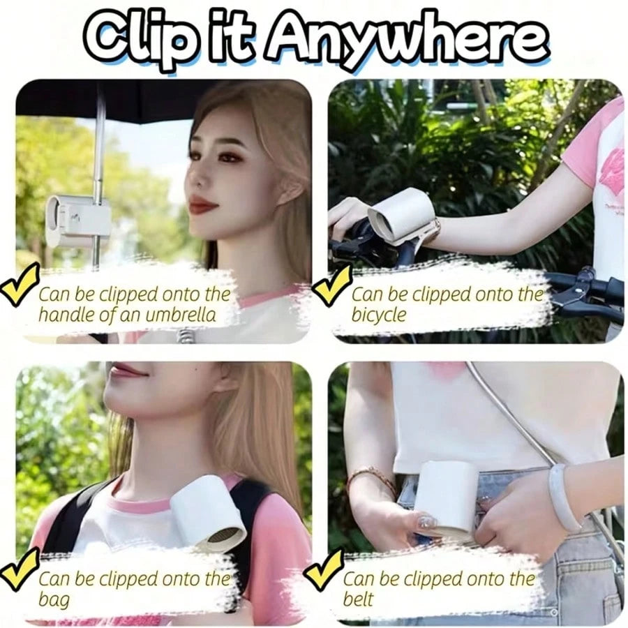 YAIUZGOO LED Display Clip-On Car Fan, 100 Wind Speed Levels, Rechargeable, Multi-Functional Personal Electric Fan For Office, Car, Umbrella, Travel And More