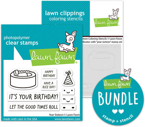 year sixteen (stamp+coloring stencil bundle)