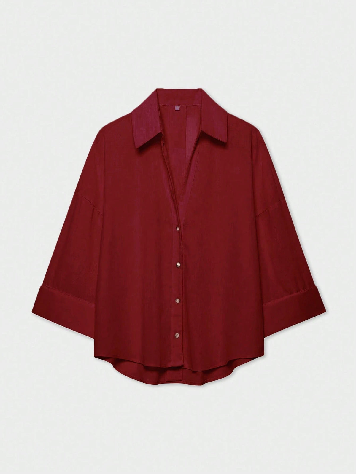YROOE Fashion Casual Versatile Women's Shirt- Red, Minimalist, Business Casual, Daily Commute, Simple Elegant, Spring/Summer/Autumn/Winter